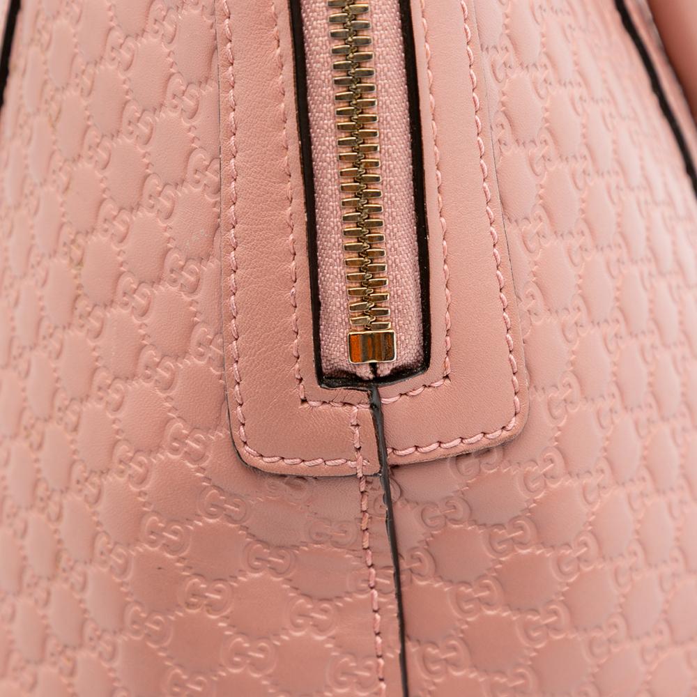 Gucci B Gucci Pink Calf Leather Medium Microguccissima Dome Satchel Italy