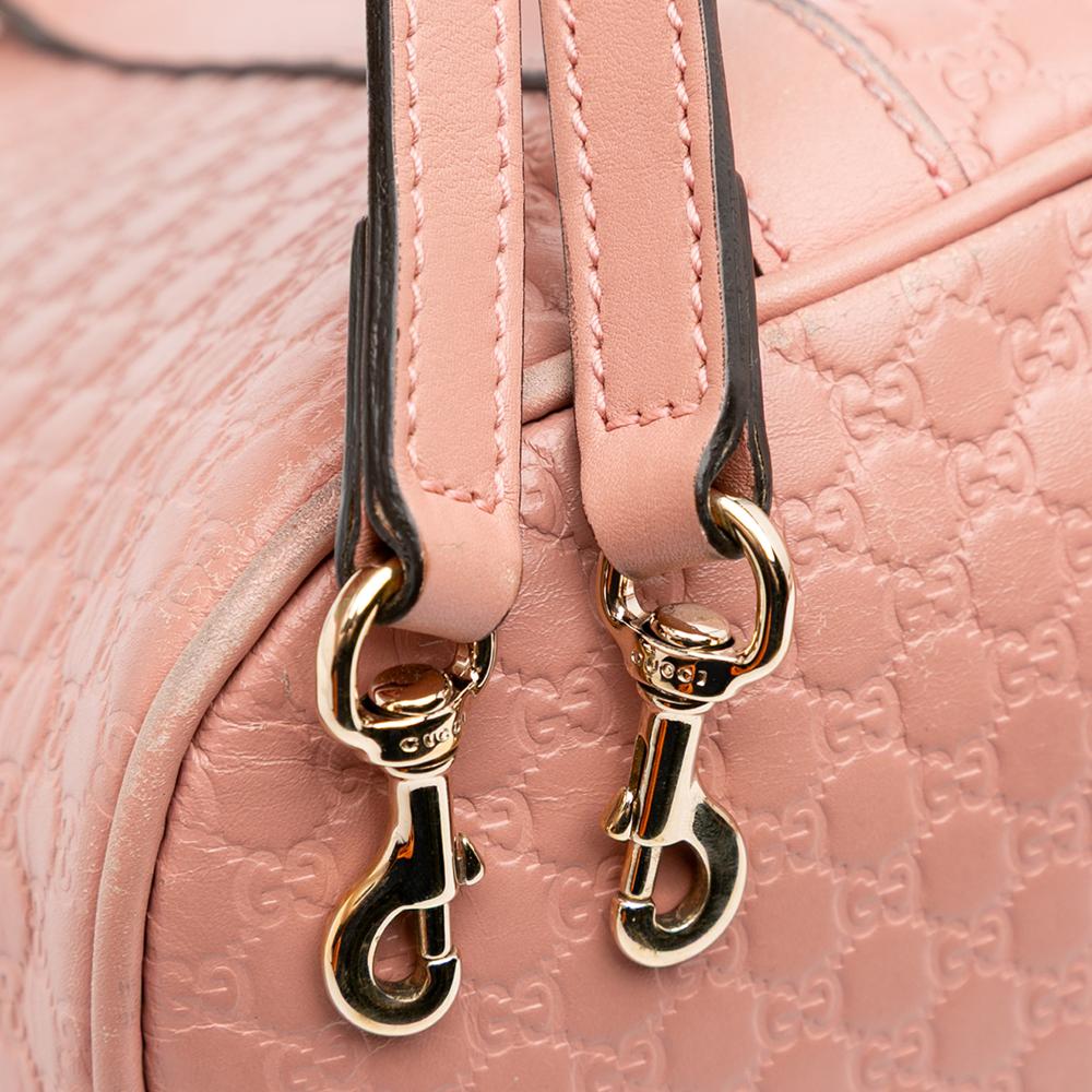 Gucci B Gucci Pink Calf Leather Medium Microguccissima Dome Satchel Italy