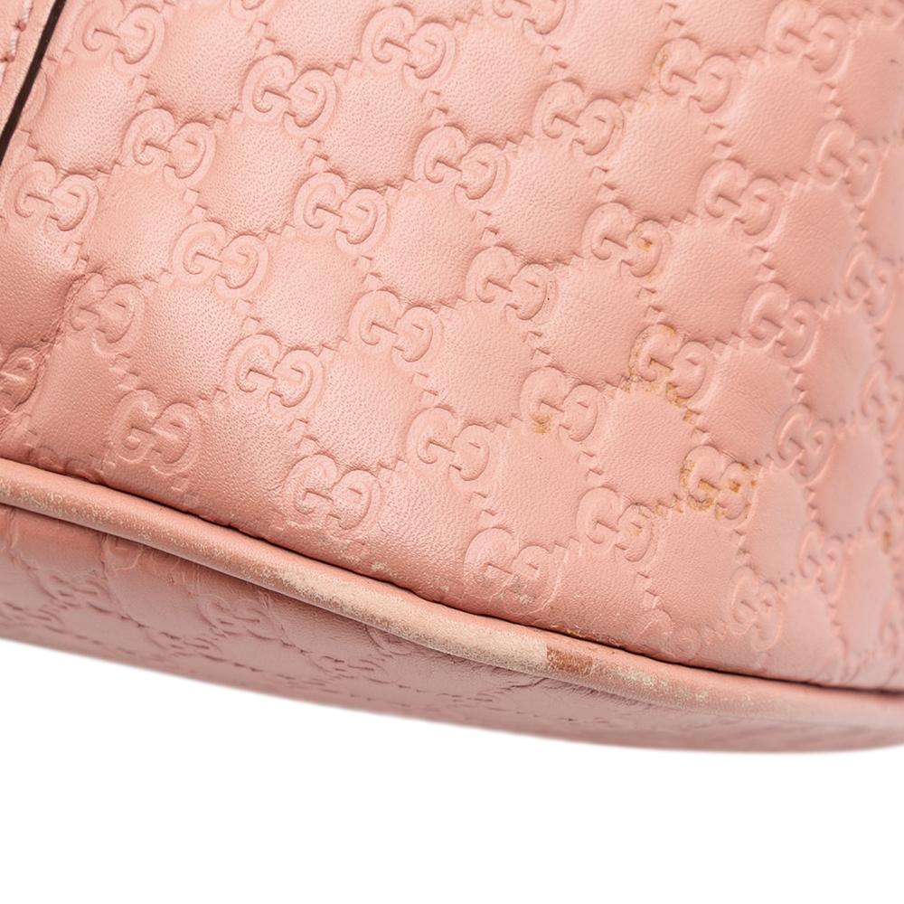 Gucci B Gucci Pink Calf Leather Medium Microguccissima Dome Satchel Italy