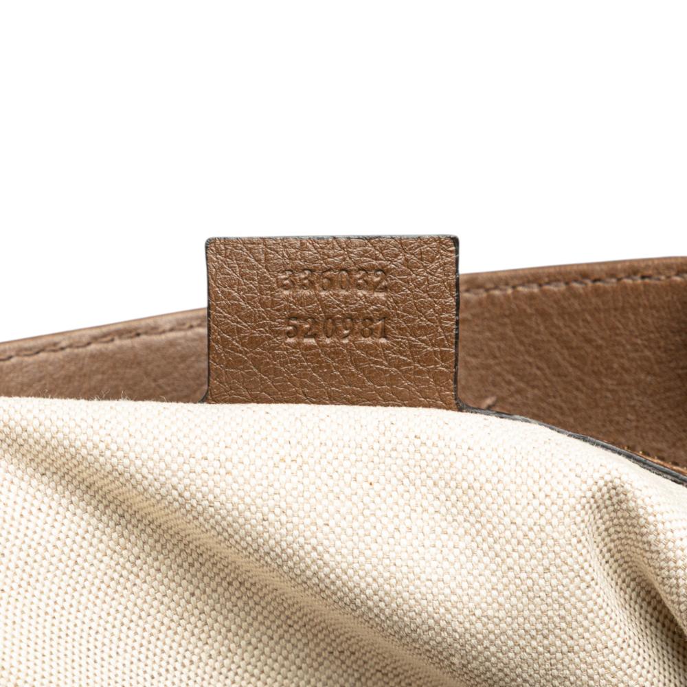 Gucci B Gucci Brown Calf Leather Small skin Bamboo Shopper Satchel Italy