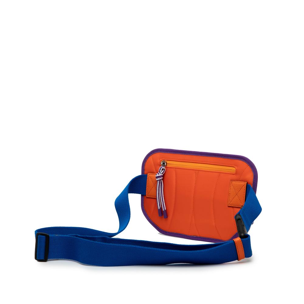 Gucci AB Gucci Blue Nylon Fabric GG and Rubber Belt Bag Italy