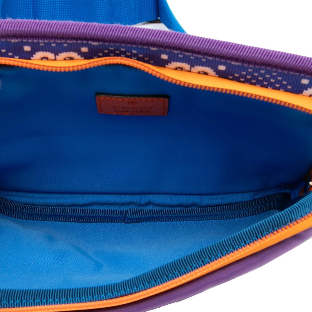 Gucci AB Gucci Blue Nylon Fabric GG and Rubber Belt Bag Italy