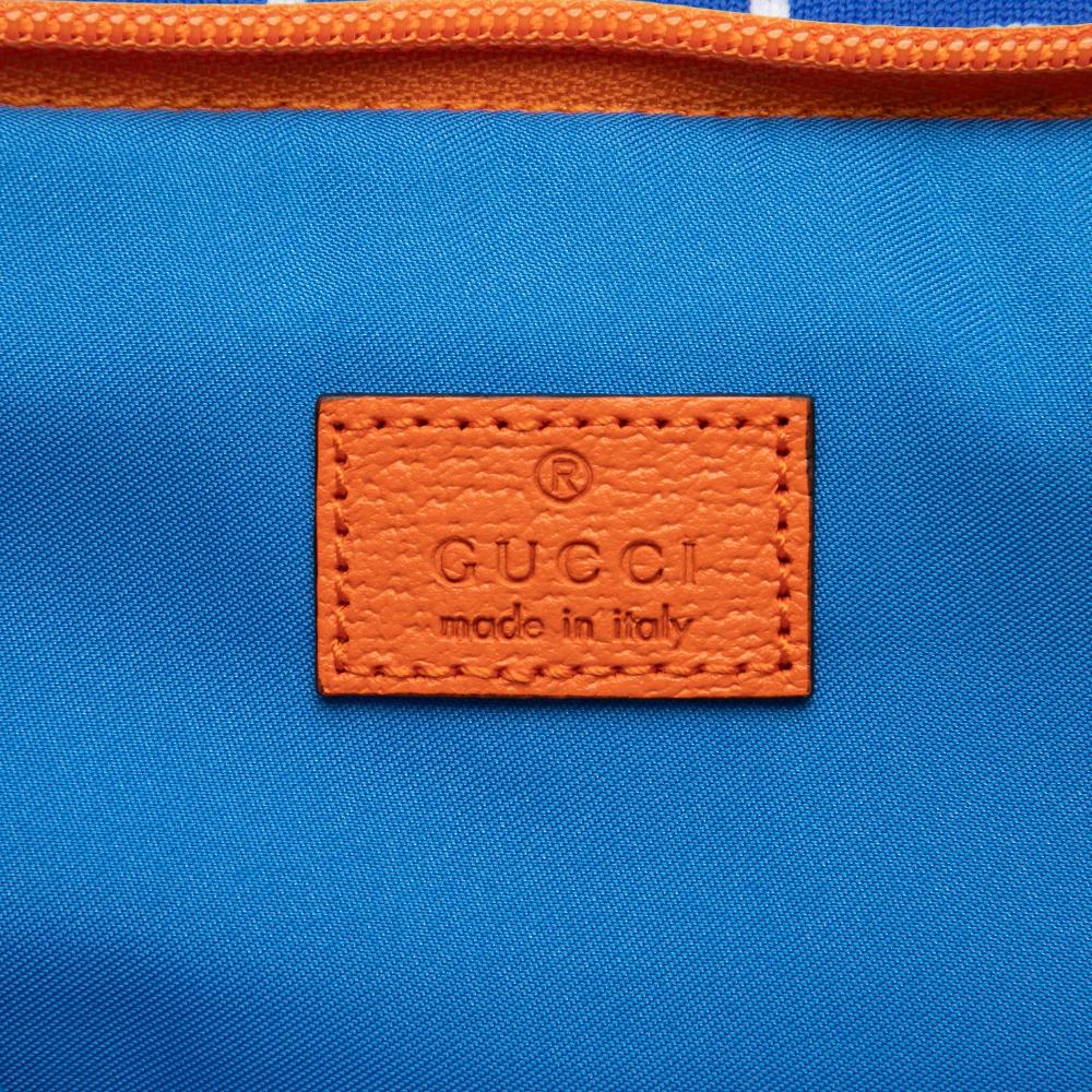 Gucci AB Gucci Blue Nylon Fabric GG and Rubber Belt Bag Italy