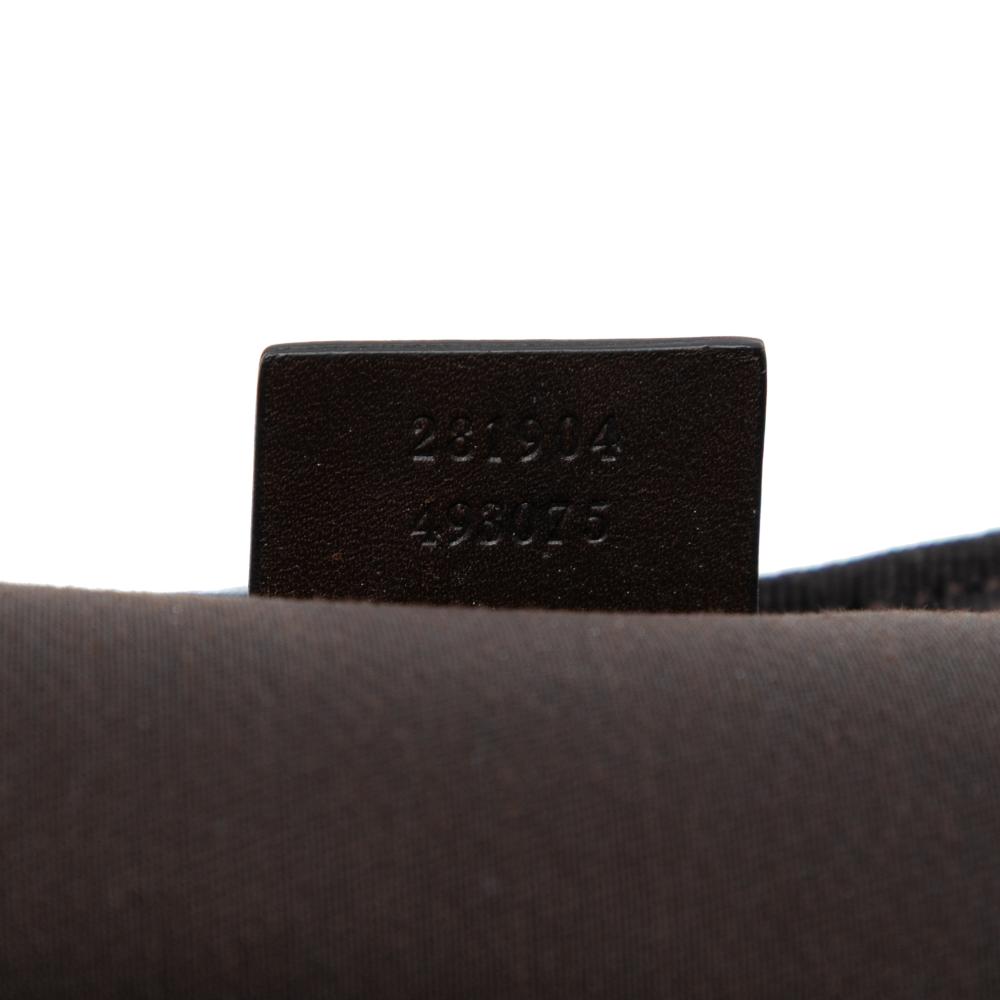 Gucci AB Gucci Brown Beige Coated Canvas Fabric GG Supreme Briefcase Italy