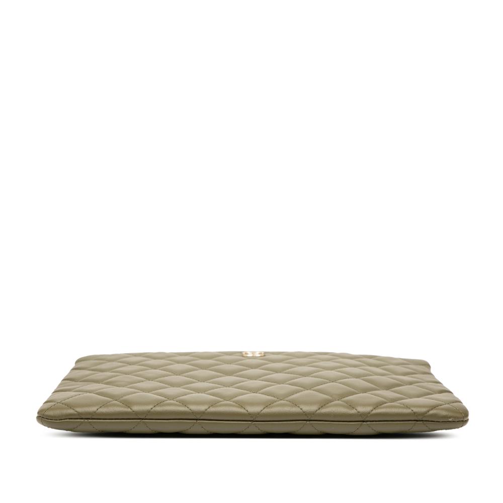 Chanel Green Medium Quilted Lambskin Cuba La Habana O Case Clutch Italy