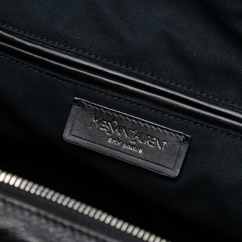 Saint Laurent AB Saint Laurent Black Calf Leather Studded Easy Y Tote Italy