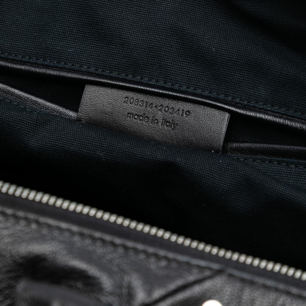 Saint Laurent AB Saint Laurent Black Calf Leather Studded Easy Y Tote Italy