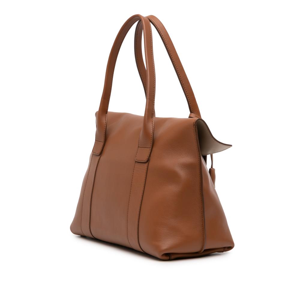 Ferragamo B Ferragamo Brown Calf Leather Gancini Sookie Tote Italy