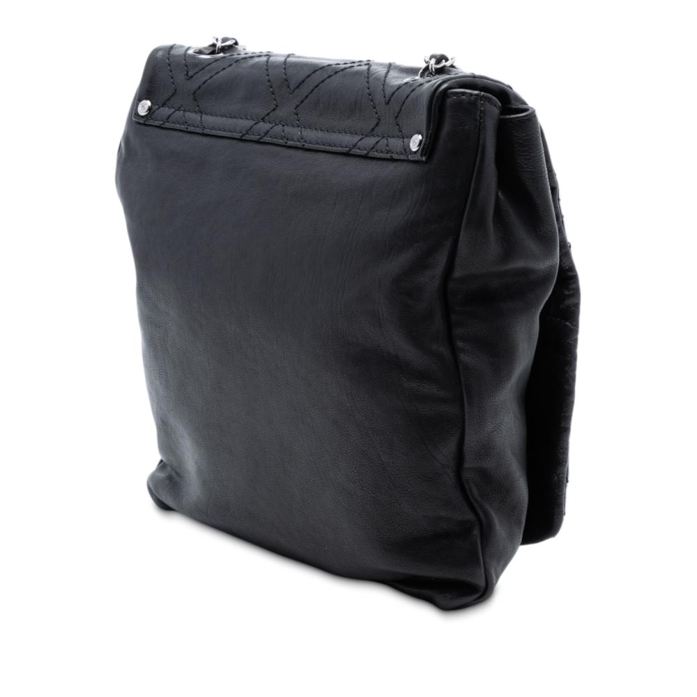 Chanel AB Chanel Black Calf Leather Large skin Diamond Stitch Crossbody Italy