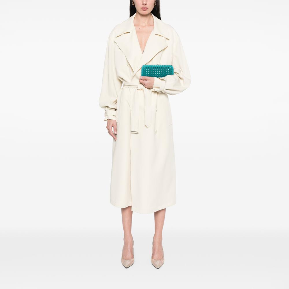 Gucci AB Gucci Blue Suede Leather Crystal Embellished Interlocking G Broadway Clutch Italy