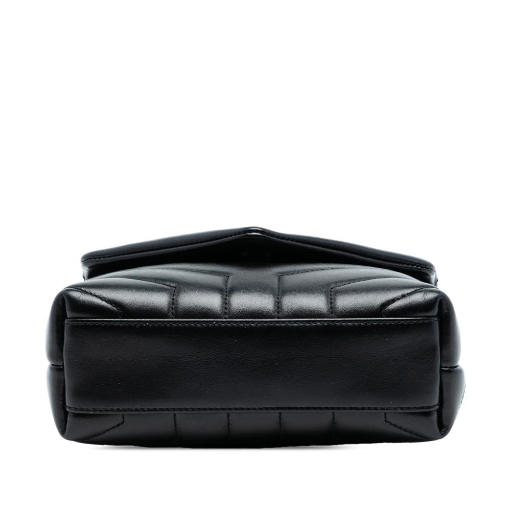 Saint Laurent AB Saint Laurent Black Calf Leather Toy Matelasse Monogram LouLou Crossbody Italy
