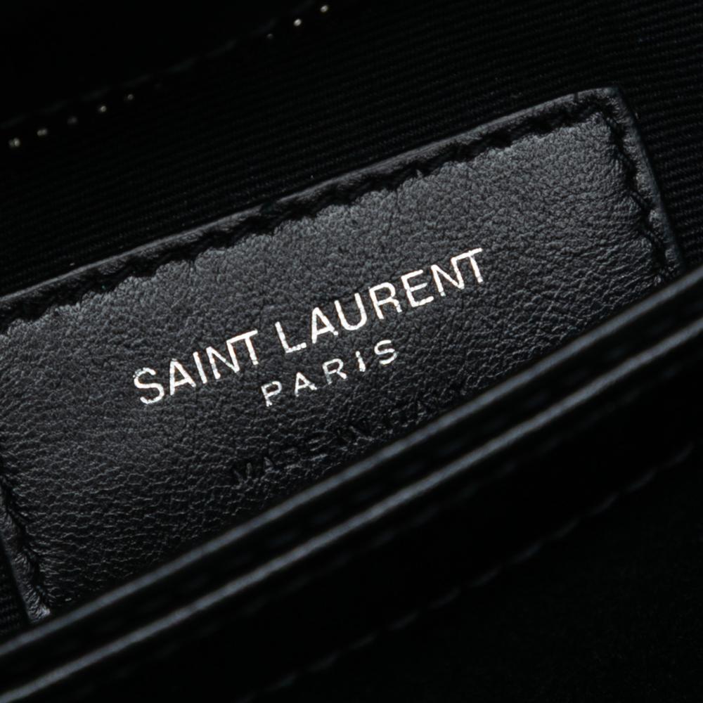 Saint Laurent AB Saint Laurent Black Calf Leather Toy Matelasse Monogram LouLou Crossbody Italy