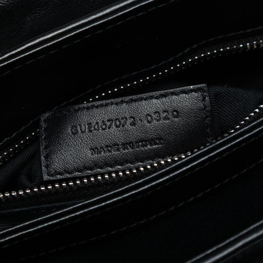 Saint Laurent AB Saint Laurent Black Calf Leather Toy Matelasse Monogram LouLou Crossbody Italy