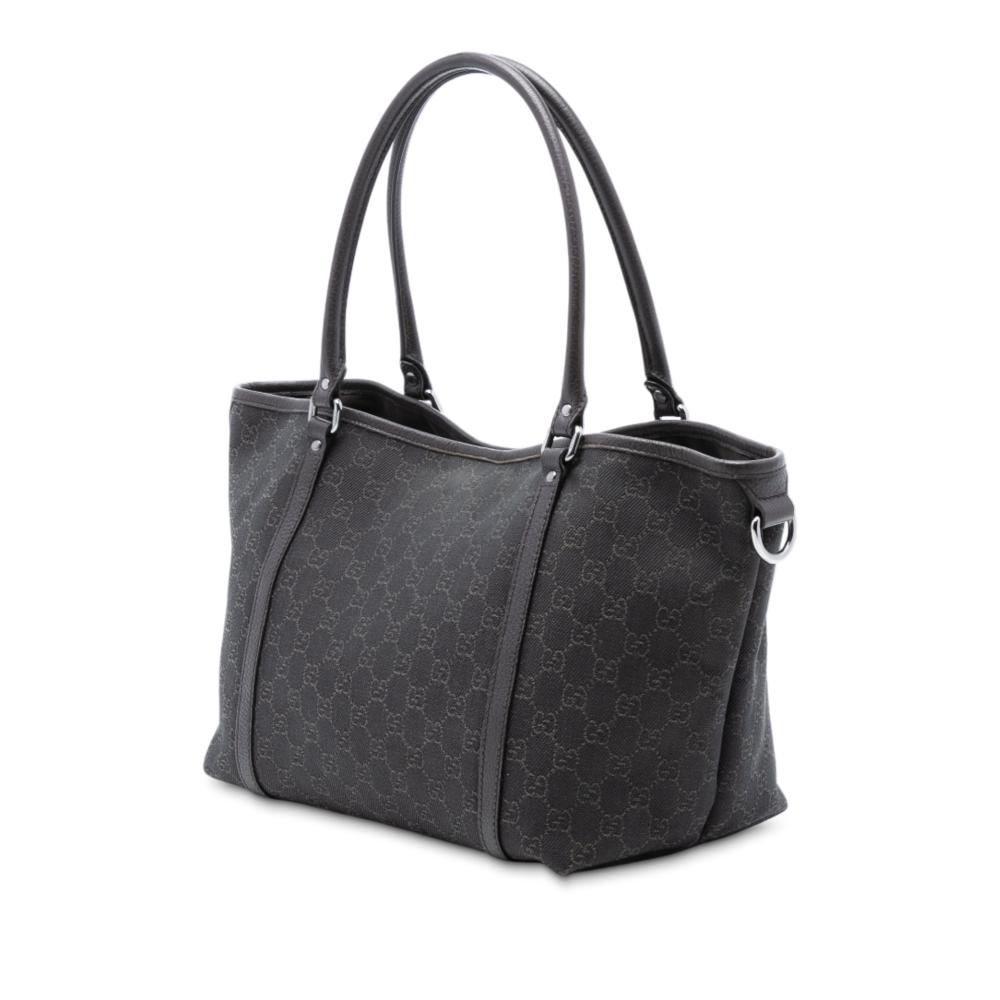 Gucci AB Gucci Brown Dark Brown Denim Fabric GG Joy Tote Italy