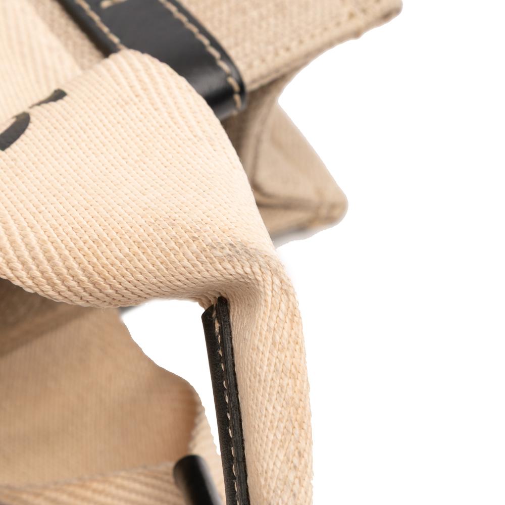 Chloé B Chloé Brown Beige Canvas Fabric Small Woody Tote Italy