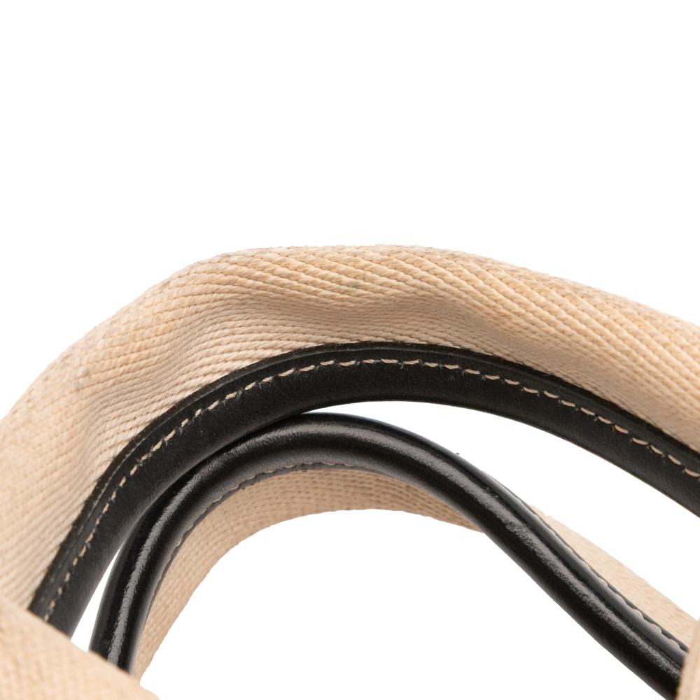 Chloé B Chloé Brown Beige Canvas Fabric Small Woody Tote Italy