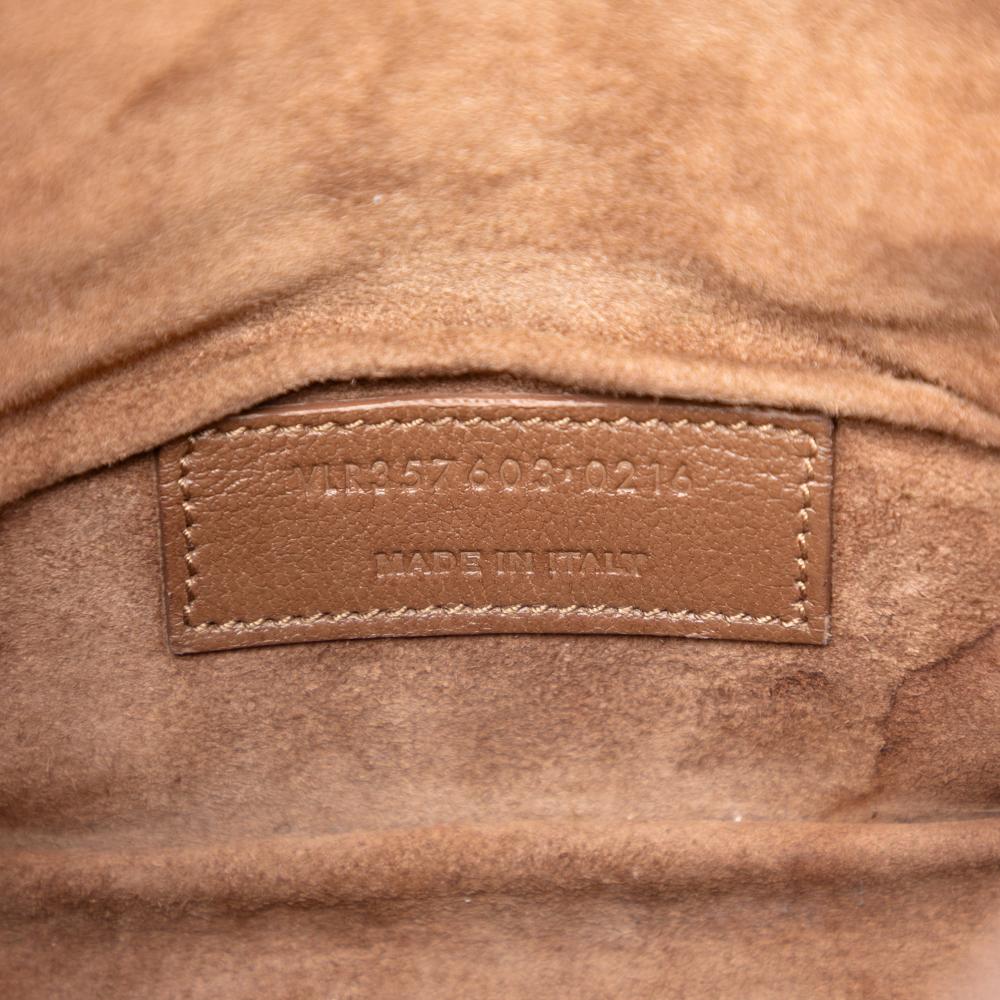 Saint Laurent B Saint Laurent Brown Suede Leather Small Emmanuelle Fringe Bucket Bag Italy