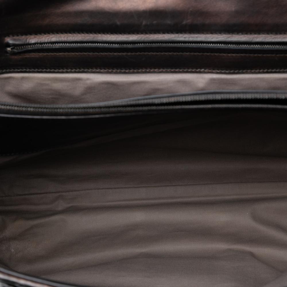 Bottega Veneta Brown Dark Brown Nappa Leather Leather Nappa Intreccio Imperatore Business Bag Italy