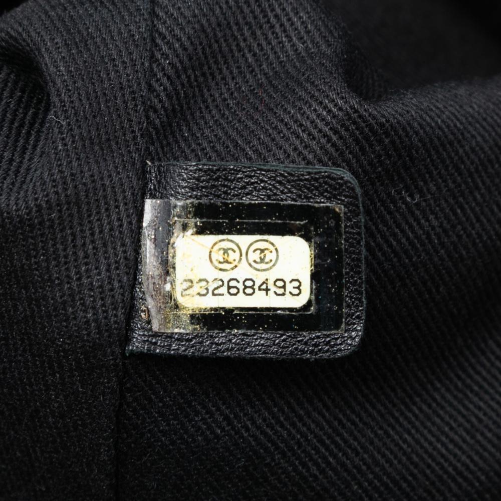 Chanel B Chanel Brown Beige with Black Suede Leather CC Wild Stitch Bucket Bag Italy