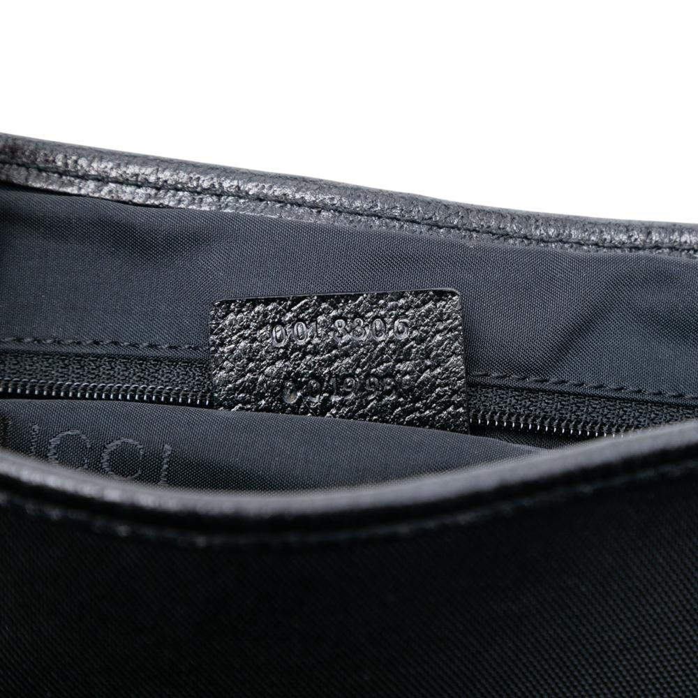 Gucci AB Gucci Black Canvas Fabric Jackie Shoulder Bag Italy