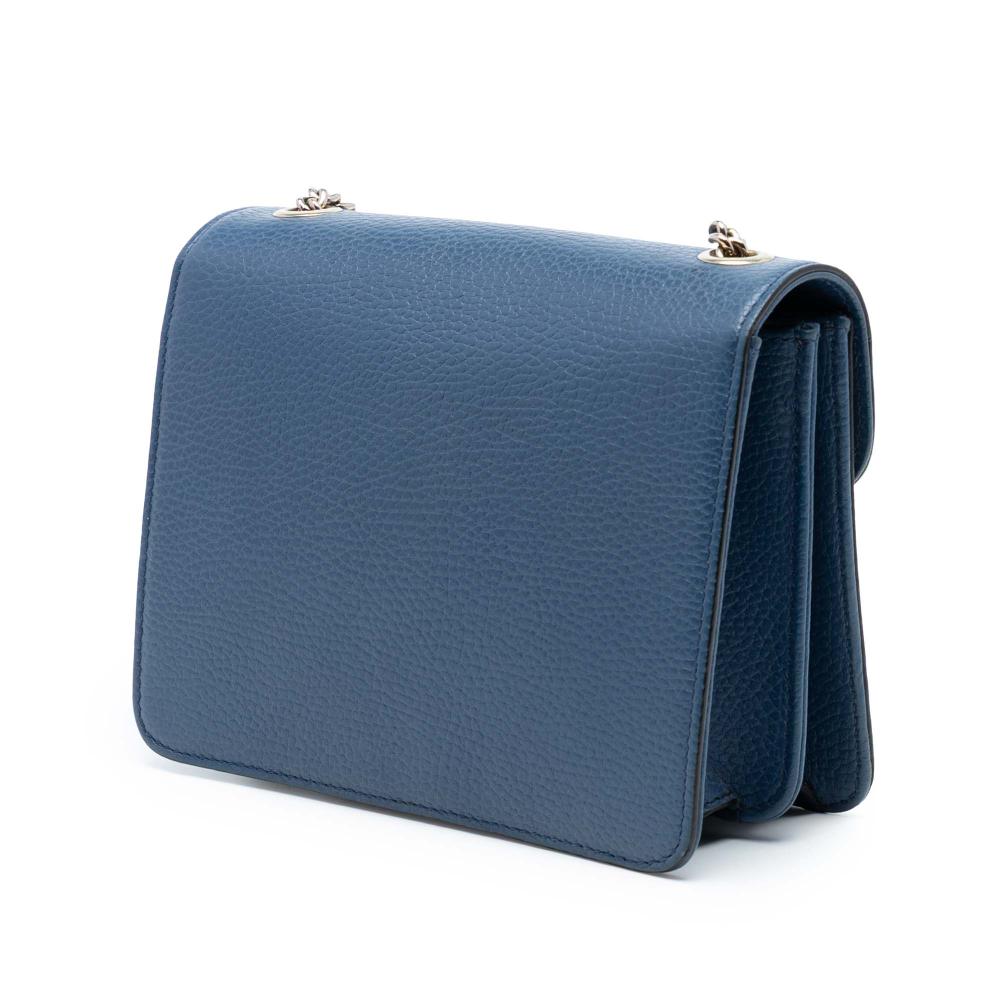 Gucci AB Gucci Blue Calf Leather Small Dollar skin Interlocking G Crossbody Italy