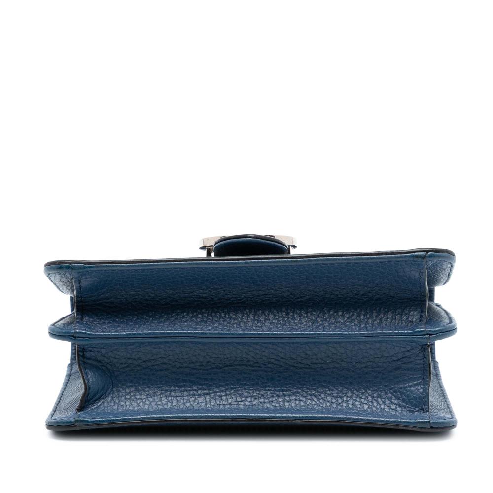 Gucci AB Gucci Blue Calf Leather Small Dollar skin Interlocking G Crossbody Italy