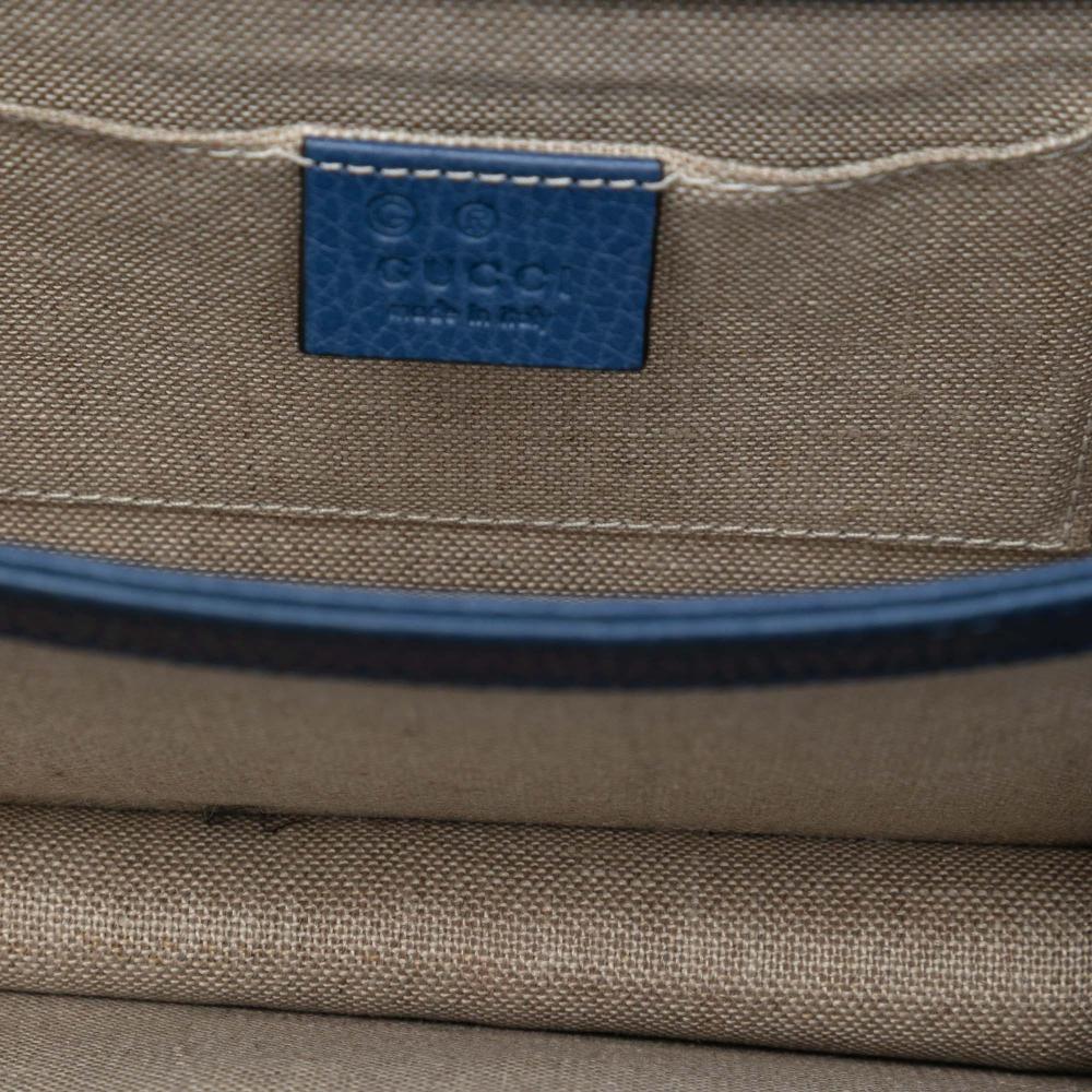 Gucci AB Gucci Blue Calf Leather Small Dollar skin Interlocking G Crossbody Italy