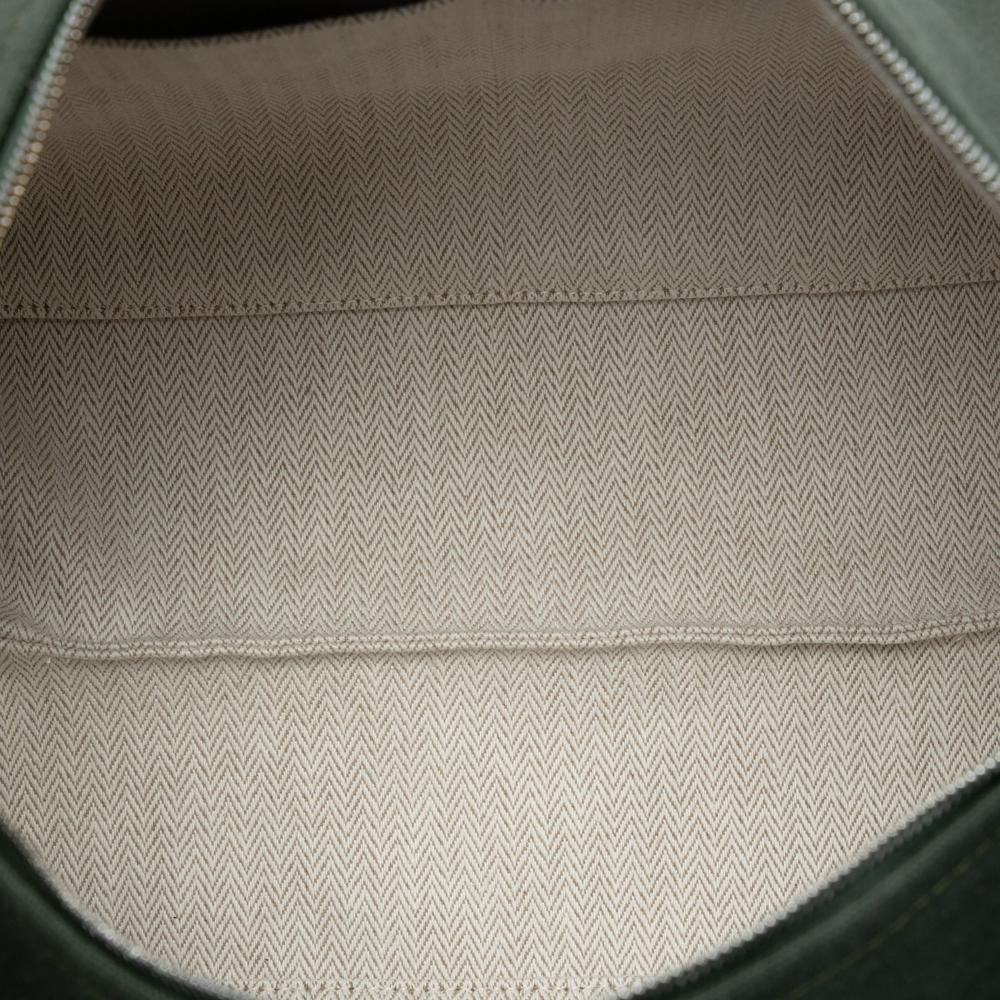 Hermès AB Hermès Green Dark Green with Blue Navy Canvas Fabric Large Toile Bride A Brac Case France