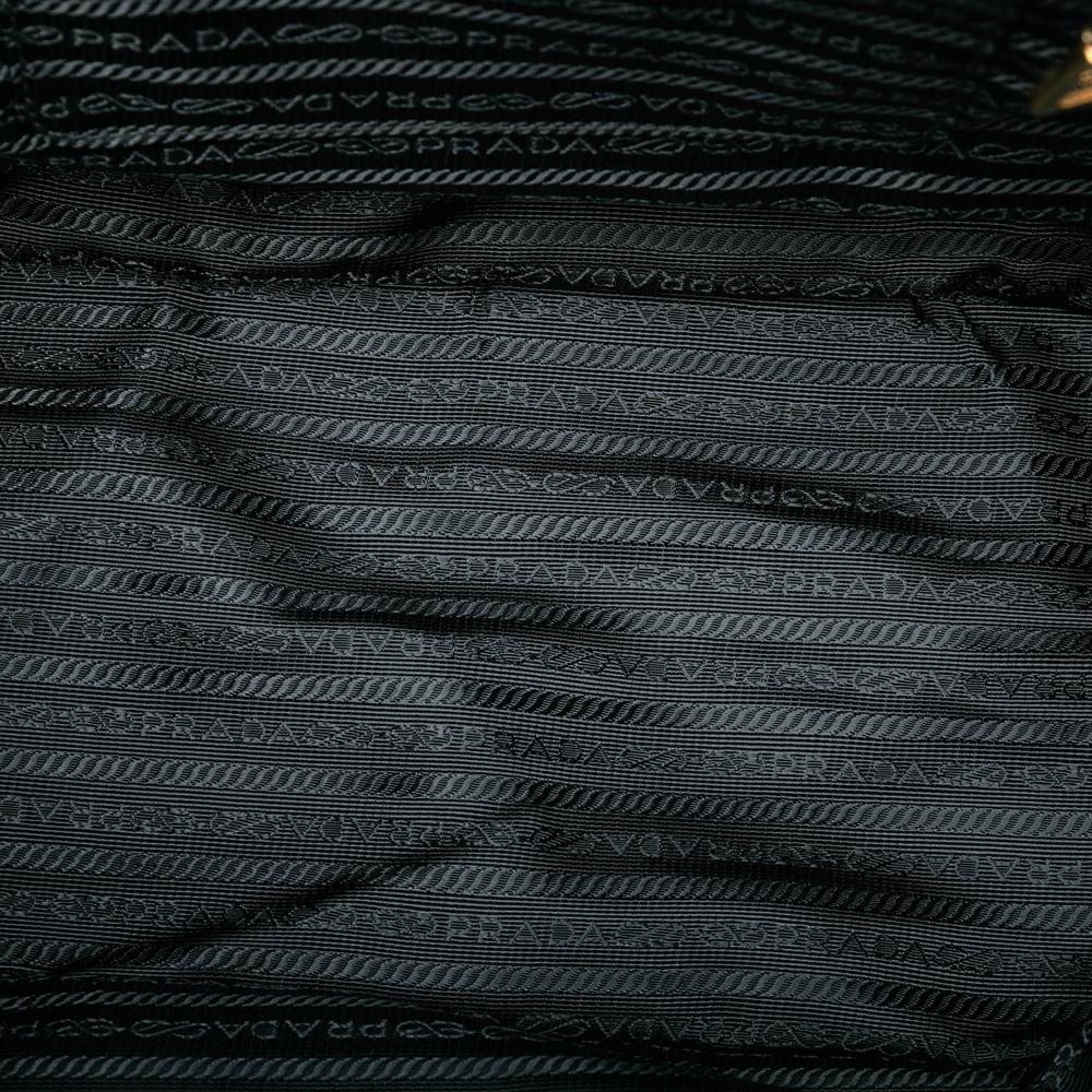 Prada B Prada Black Saffiano Leather Large Lux Galleria Double Zip Tote Italy