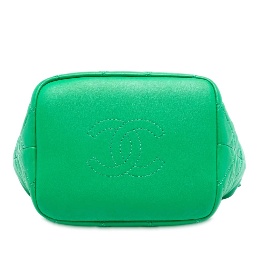 Chanel AB Chanel Green Lambskin Leather Leather Small Quilted Lambskin Perfect Meeting Hobo Italy
