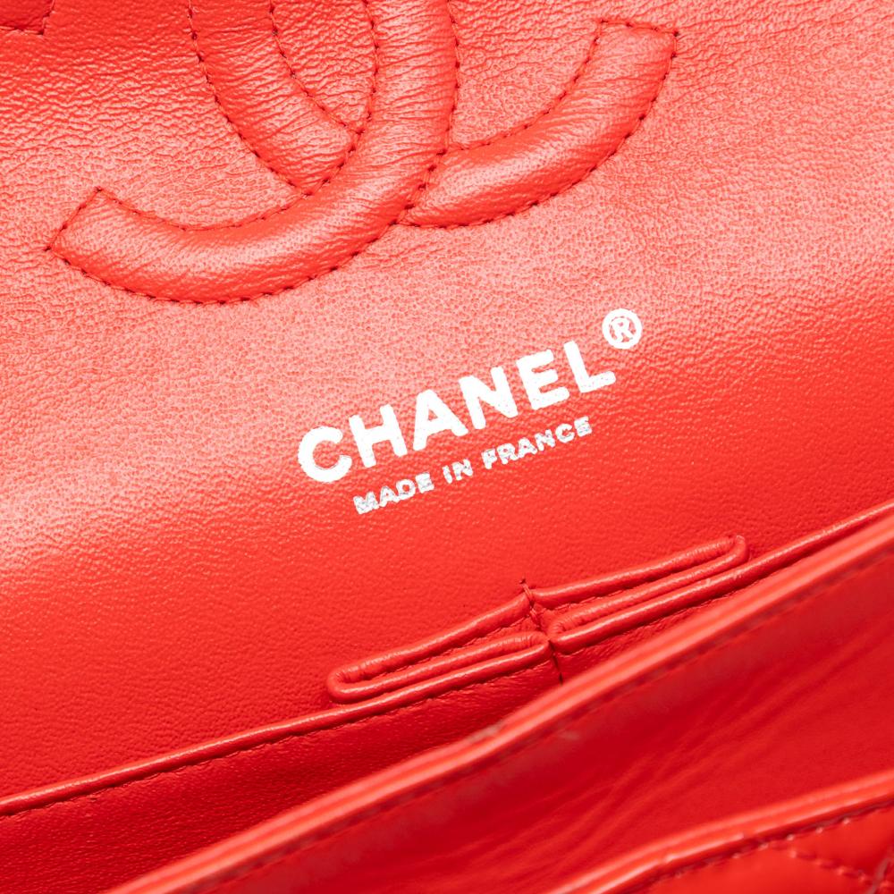 Chanel B Chanel Red Patent Leather Leather Medium Classic Patent Double Flap France