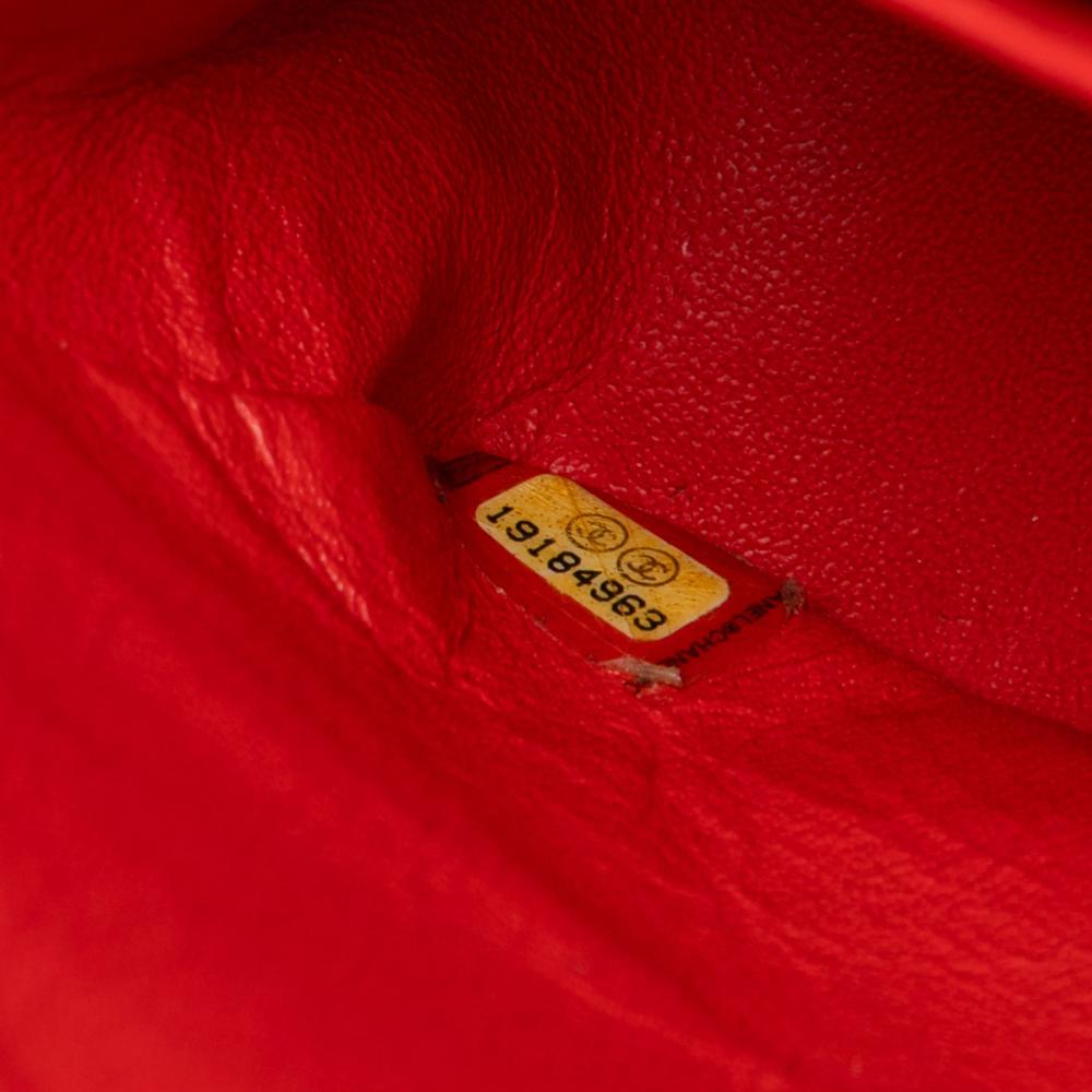 Chanel B Chanel Red Patent Leather Leather Medium Classic Patent Double Flap France