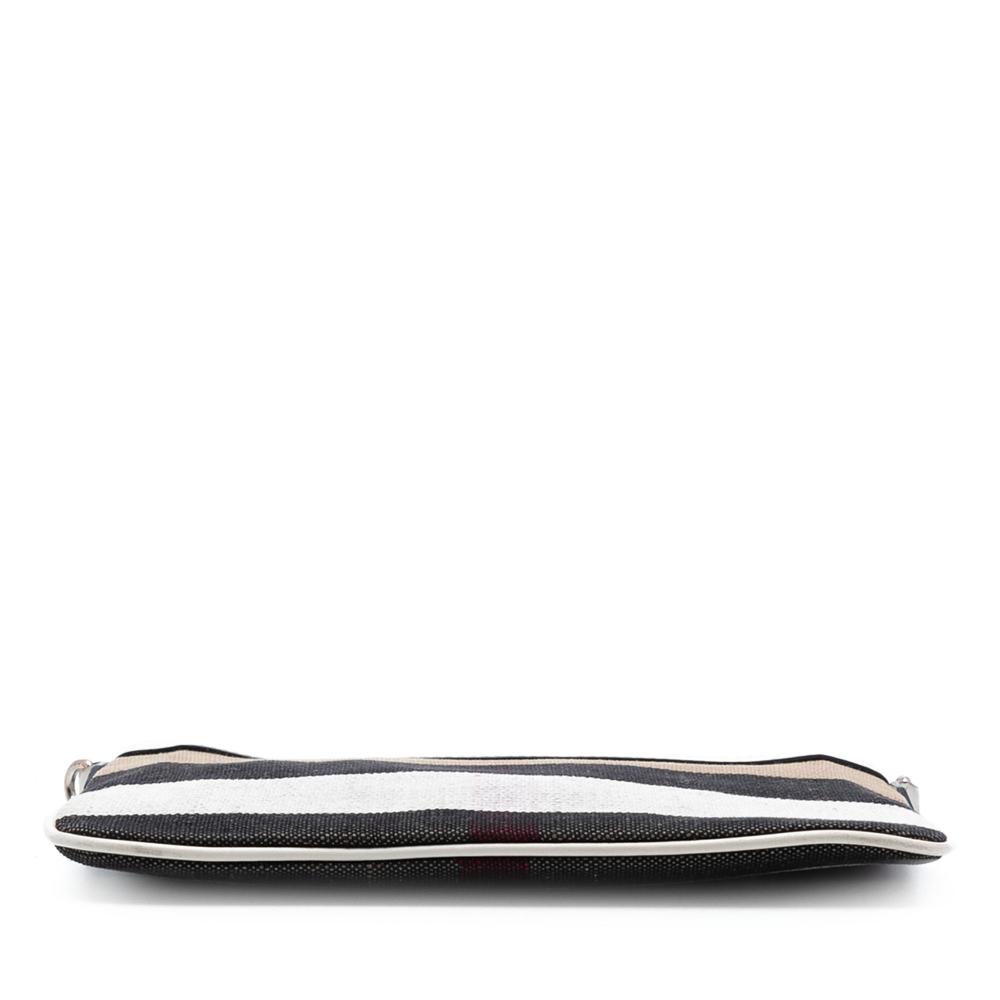 Burberry B Burberry Brown Light Brown with White Canvas Fabric Mega Check Peyton Crossbody China