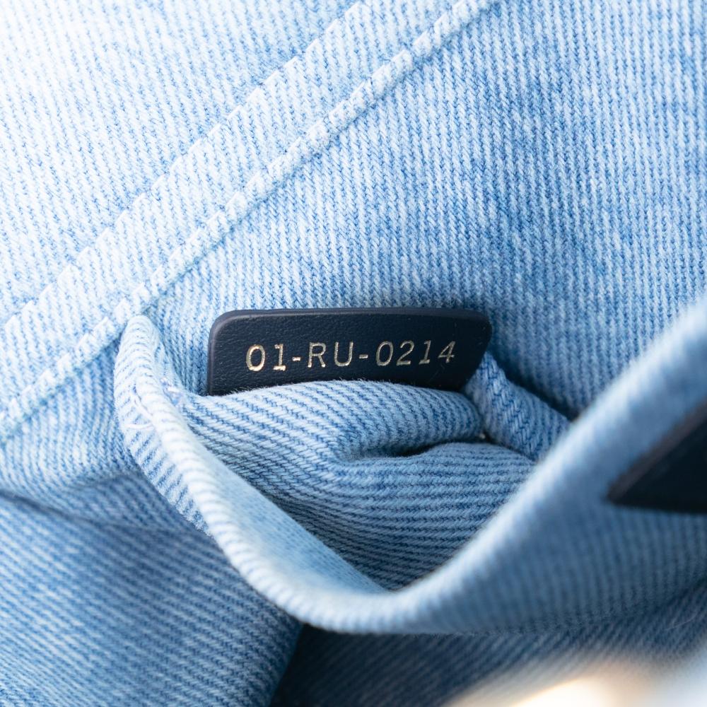 Christian Dior B Dior Blue Light Blue Denim Fabric Medium Macrocannage Lady D Joy Italy