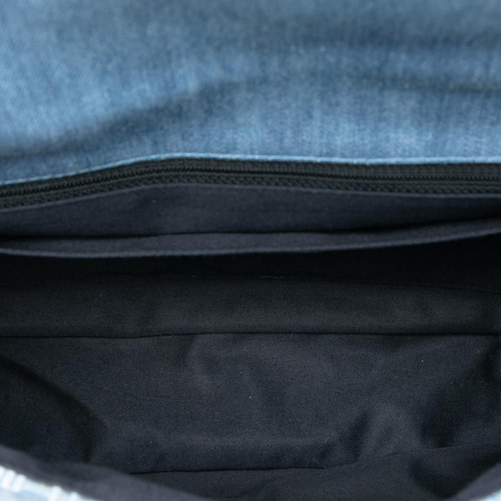 Chanel AB Chanel Blue Denim Denim Fabric Medium Embroidered Perfume Bottle Single Flap France