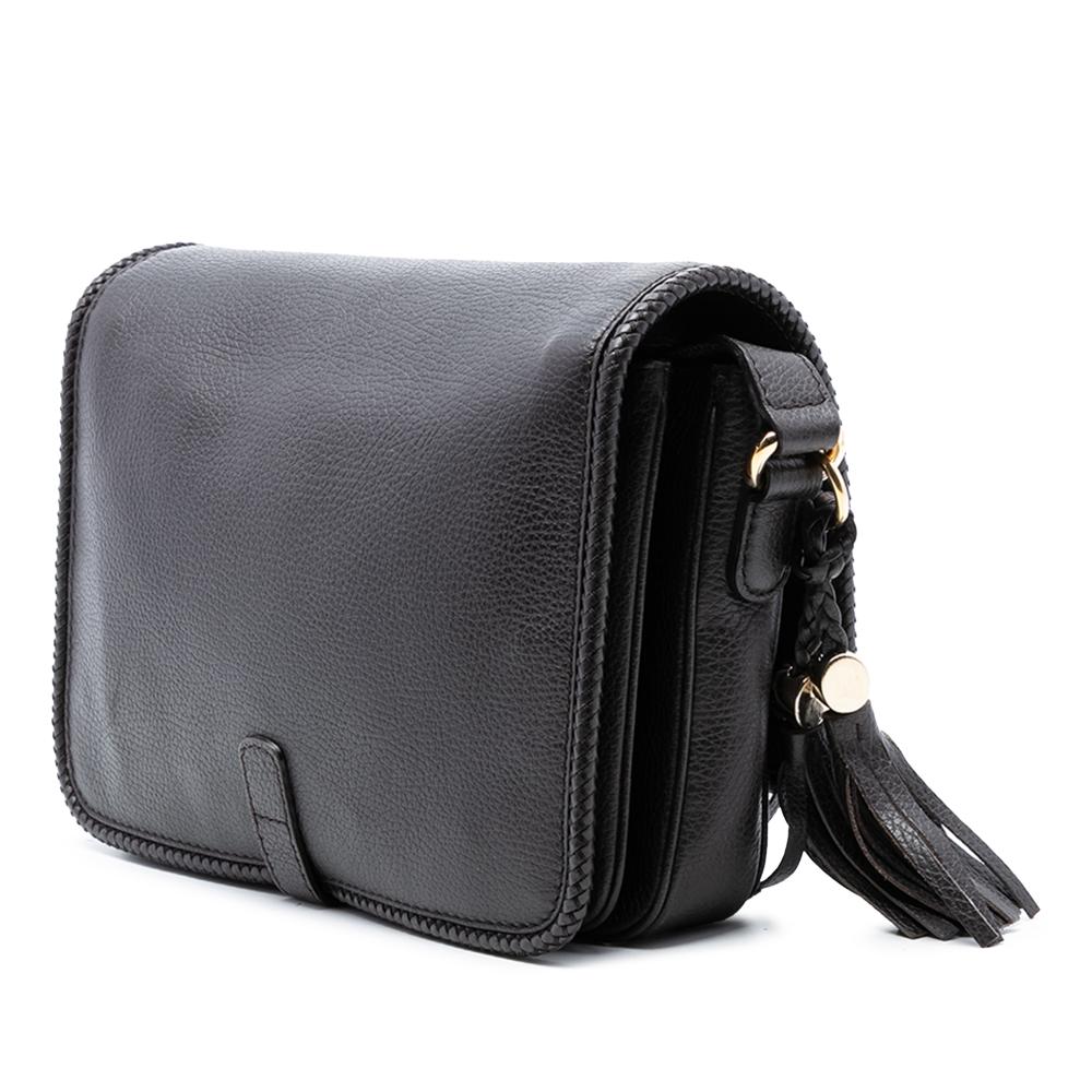 Gucci B Gucci Black Calf Leather Marrakech Crossbody Italy