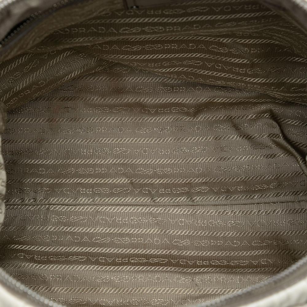 Prada B Prada Gray Light Gray Nappa Leather Leather Nappa Gaufre Ombre Satchel Italy