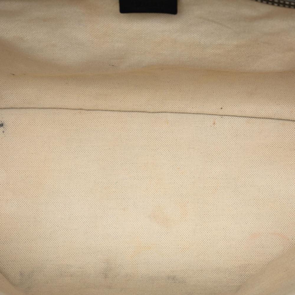 Gucci B Gucci Brown Beige Coated Canvas Fabric GG Supreme Tote Italy