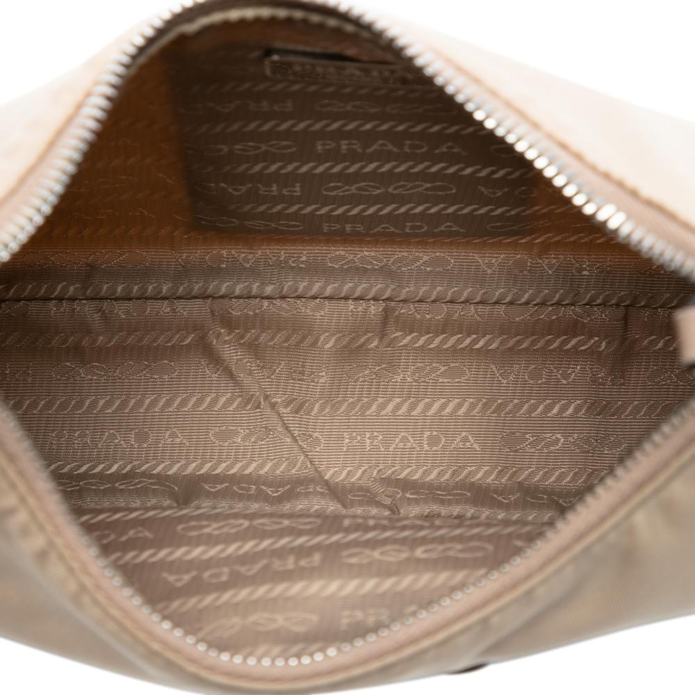 Prada AB Prada Brown Light Beige Nylon Fabric Re Re Edition 2005 Satchel Italy
