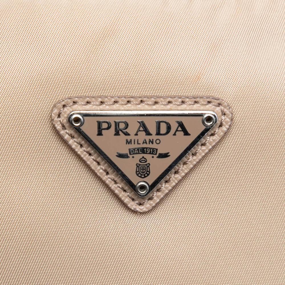 Prada AB Prada Brown Light Beige Nylon Fabric Re Re Edition 2005 Satchel Italy