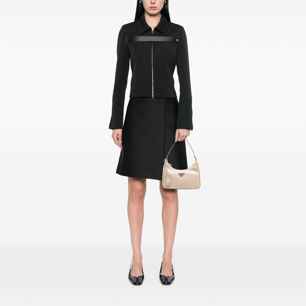 Prada AB Prada Brown Light Beige Nylon Fabric Re Re Edition 2005 Satchel Italy