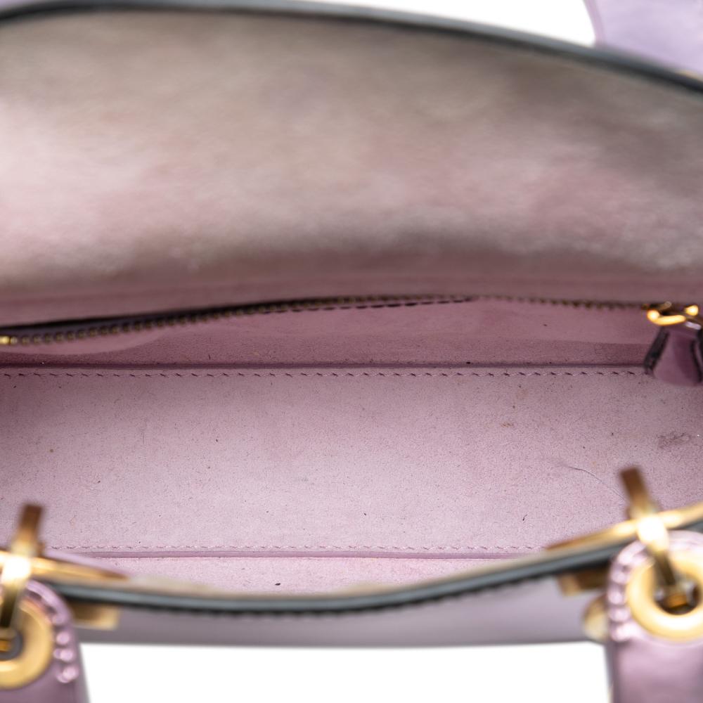 Christian Dior B Dior Pink Patent Leather Leather Mini Metallic Patent Lady Dior Italy