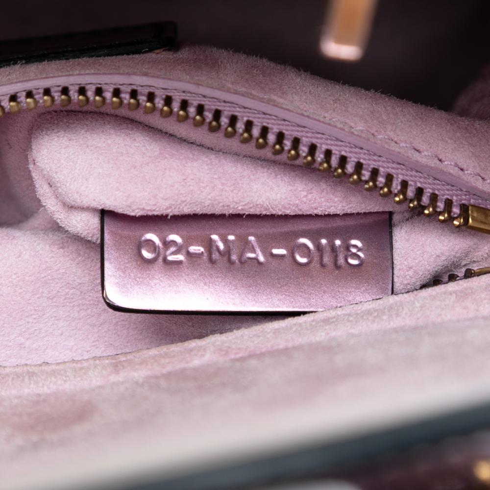 Christian Dior B Dior Pink Patent Leather Leather Mini Metallic Patent Lady Dior Italy