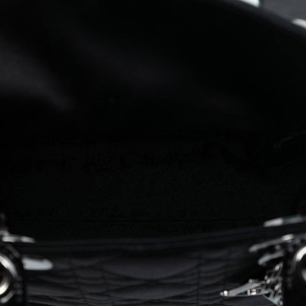 Christian Dior AB Dior Black Satin Fabric Mini Cannage Lady Dior Italy