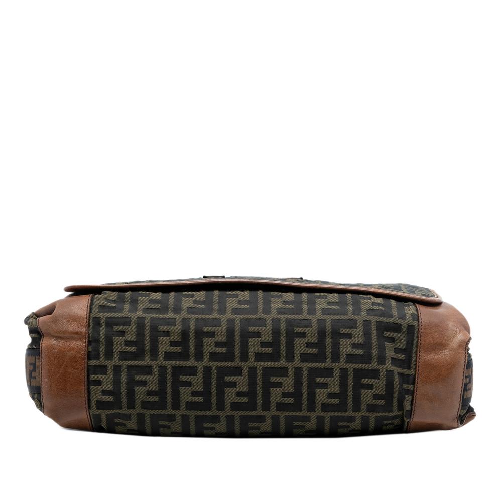 Fendi B Fendi Brown Canvas Fabric Zucca FF Messenger Bag Italy