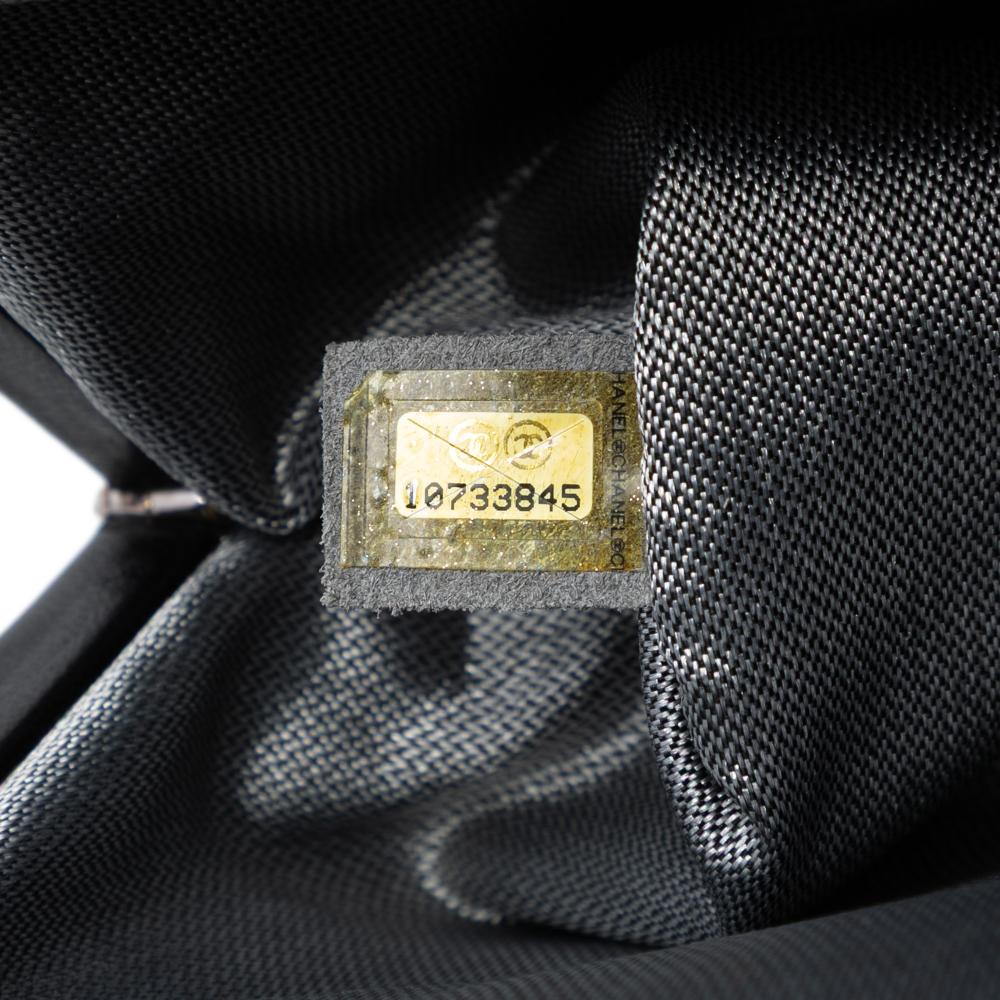 Chanel AB Chanel Black Lambskin Leather Leather Quilted Lambskin Mademoiselle Ligne Clutch France