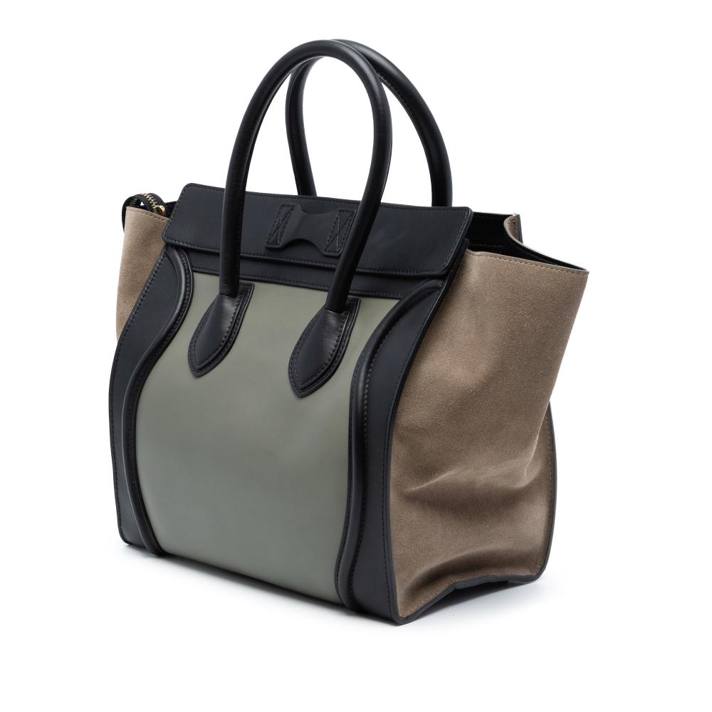 Celine AB Celine Green Mint with Multi Calf Leather Mini Tricolor Luggage Tote Italy