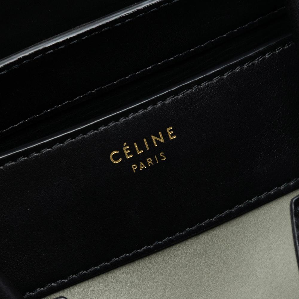 Celine AB Celine Green Mint with Multi Calf Leather Mini Tricolor Luggage Tote Italy