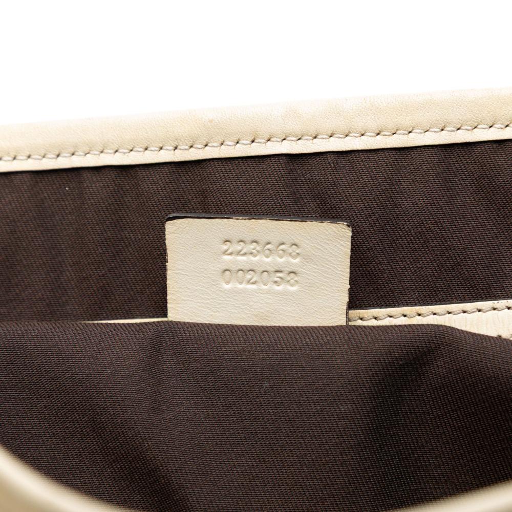 Gucci AB Gucci Brown Beige Coated Canvas Fabric GG Supreme Joy Vertical Tote Italy