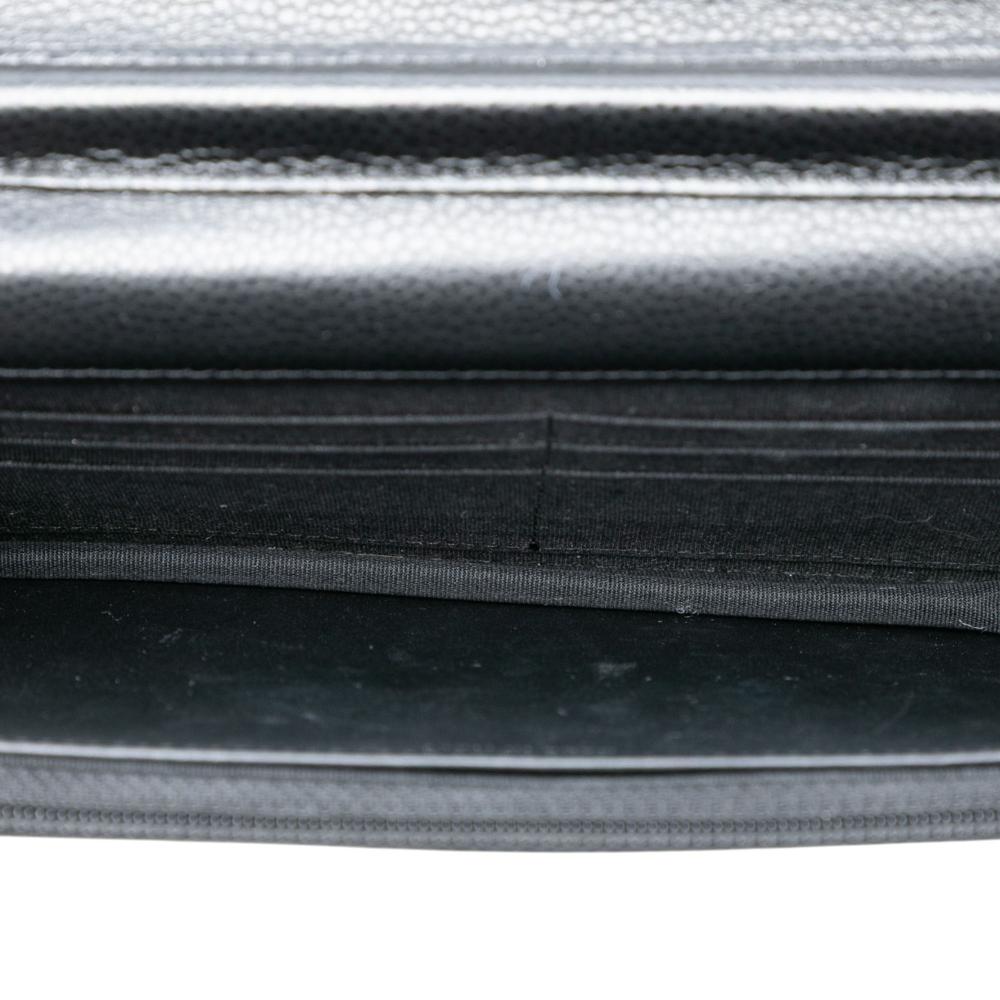 Chanel B Chanel Black Caviar Leather Leather CC Quilted Caviar Wallet on Chain Italy